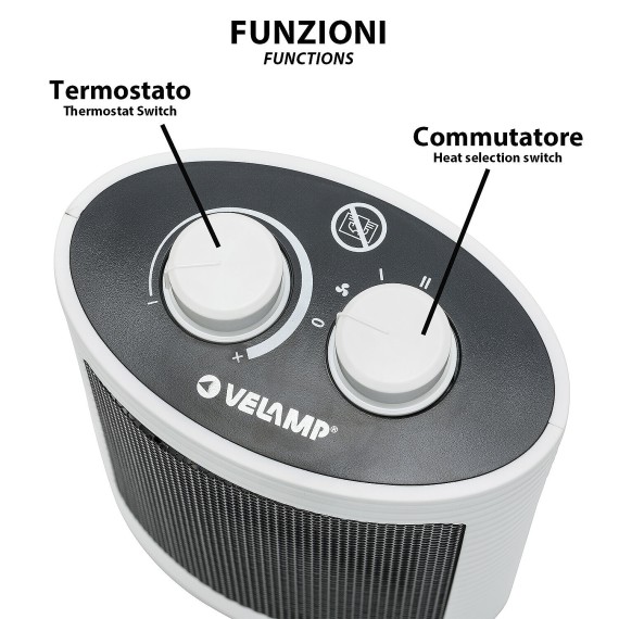 1500W PTC Hot Air Generator. White