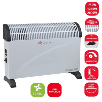 2 kW convector heater with TURBO function. White 2