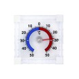 Self-adhesive indoor/outdoor window thermometer