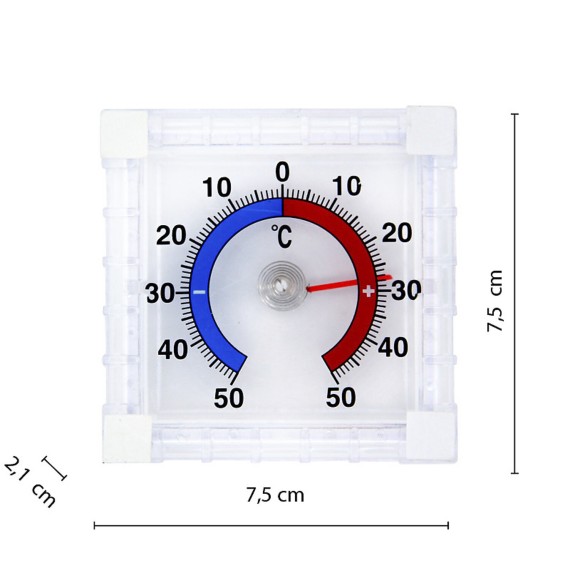 Self-adhesive indoor/outdoor window thermometer