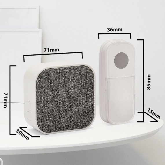 TAYLOR: Battery-Powered Wireless Doorbell, 150m...