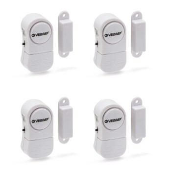 Set of 4 Magnetic Door and Window Alarms. White.