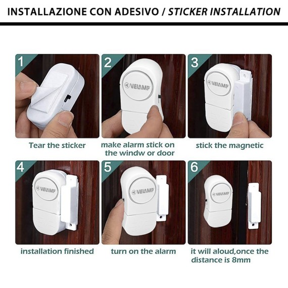 Set mit 4 magnetischen Tür- und Fensteralarmen....