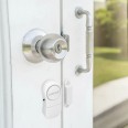 Set mit 4 magnetischen Tür- und Fensteralarmen. Weiß.