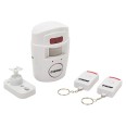 Mini allarme con rilevatore di presenza e due telecomandi. Bianco