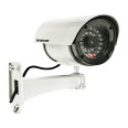 SILVEREYE: Cámara de video simulada con LED rojo. Requiere dos pilas AA (no incluidas). Plateada.