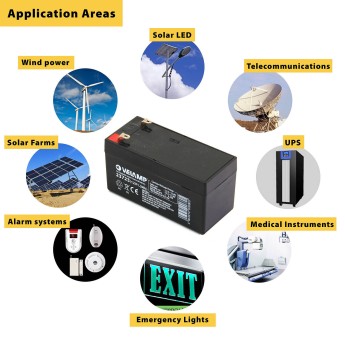 Rechargeable lead-acid battery 12V 1.3Ah. Faston... 2