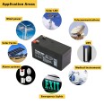 Batterie au plomb rechargeable 12 V 1,3 Ah. Connexions Faston.