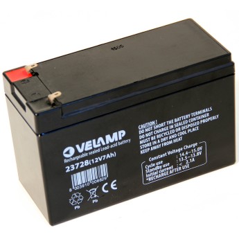Batterie au plomb rechargeable 12 V 7 Ah. Connexions Faston.