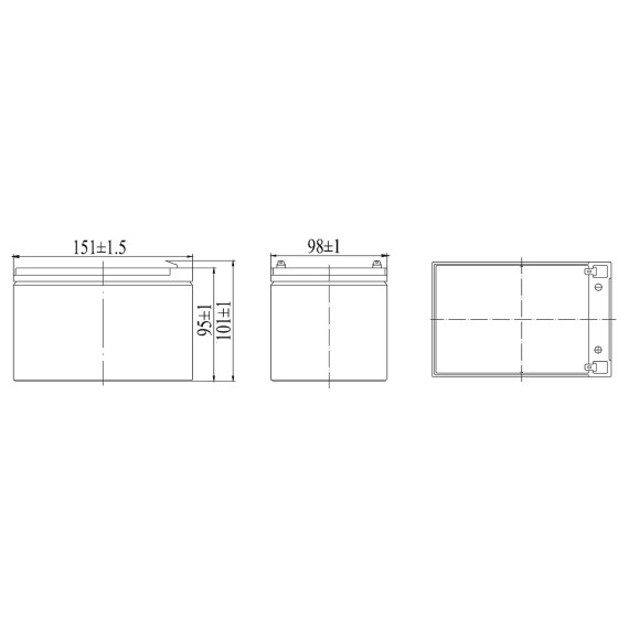 Rechargeable lead-acid battery 12V 12Ah. Faston...