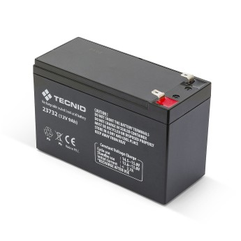 Rechargeable Lead Battery, Faston Connections, 12V 9Ah 2