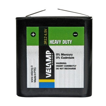 Zink-Kohle-Batterie, flach mit 2 Kühlrippen, 3R12 4,5 V