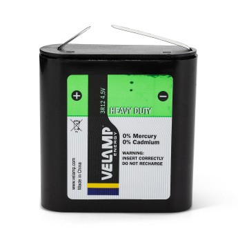Zink-Kohle-Batterie, flach mit 2 Kühlrippen, 3R12 4,5 V 2