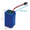 Wiederaufladbarer Lithium-Ionen-Akku 18650 x 2, 7,4 V, 4400 mAh. Mit Anschluss.
