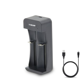 Caricatore veloce 2 canali per batterie Lithium-ion