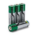 Pila de zinc-carbono, aguja R6 AA, 1,5 V. Blíster de 4 pilas.