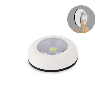 MINI PUSH LIGHT: White LED push light. Battery-powered. 2