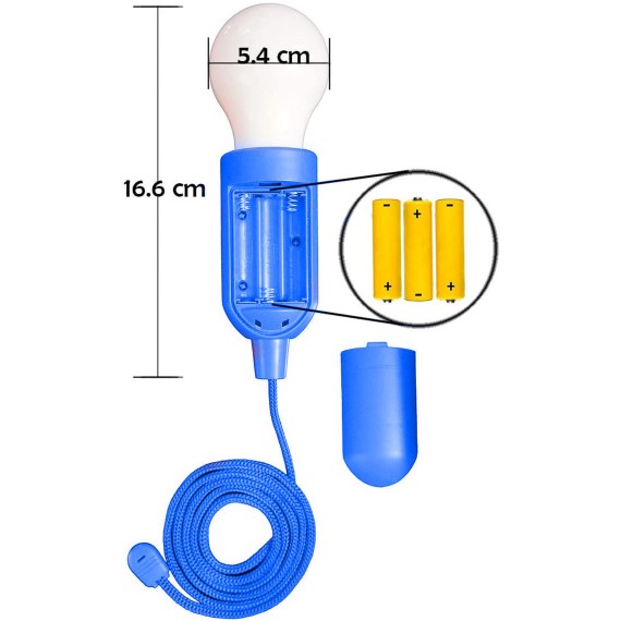 RETRO: LED-Lampe mit Kabel – blau