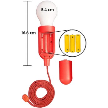 RETRO: LED lamp with cord - red 2