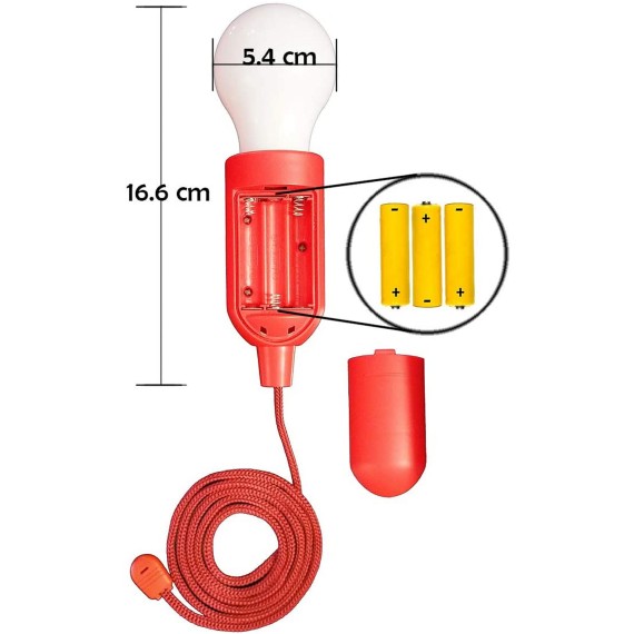 RETRO: LED lamp with cord - red