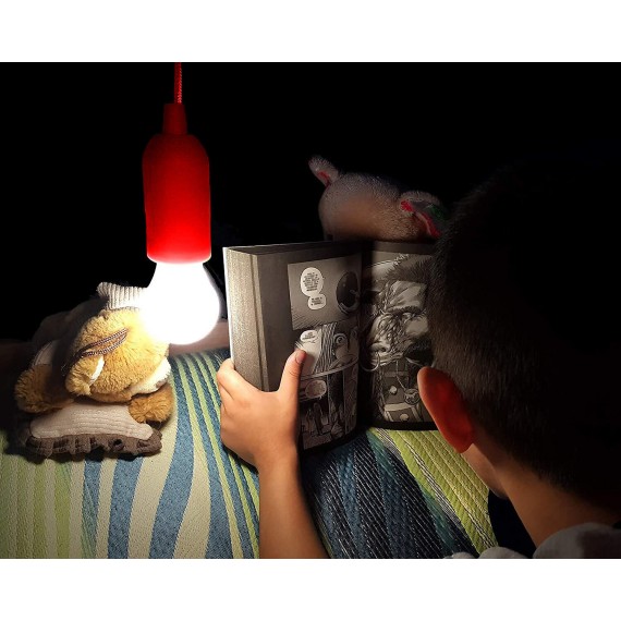 RETRO: LED lamp with cord - red