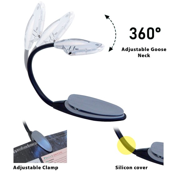 GOOSE : Lampe de lecture LED avec pince