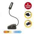 Wiederaufladbare 2-W-COB-LED-Leselampe, verstellbar mit Clip