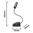 Wiederaufladbare 2-W-COB-LED-Leselampe, verstellbar mit Clip