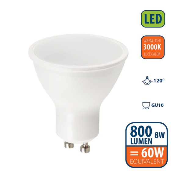 SMD LED bulb, GU10 socket, 230V, 8W/800lm,...