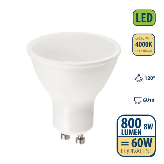 SMD-LED-Lampe, GU10-Fassung, 230 V, 8 W/800 lm,...