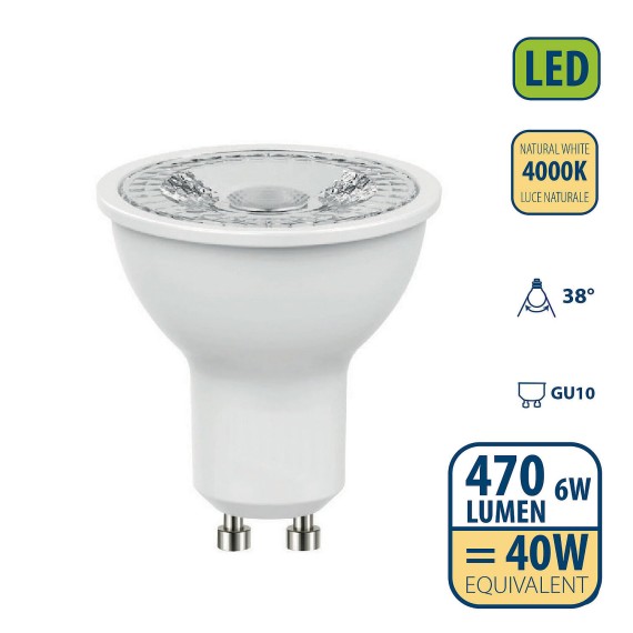 SMD LED bulb, GU10 socket, 230V, 6W/470lm,...