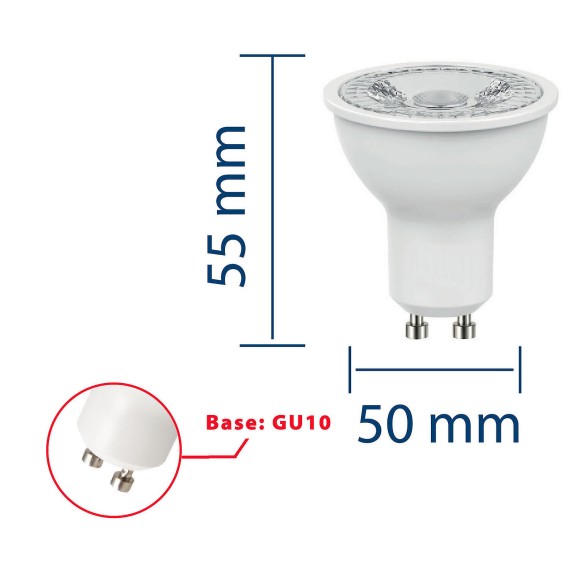 SMD-LED-Lampe, GU10-Fassung, 230 V, 8 W/800 lm,...