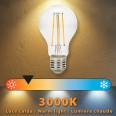 LED Filament Bulb, Drop A60, 5W/1055lm, E27 Base, 3000K - CLASS A