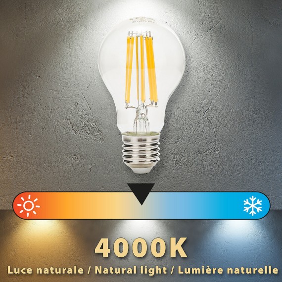 LED Filament Bulb, Drop A60, 5W/1055lm, E27...