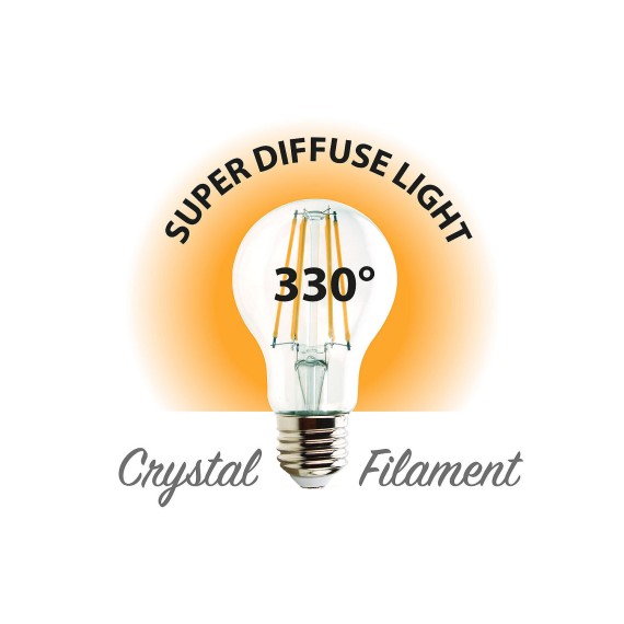 LED Filament Bulb, Drop A60, 5W/1055lm, E27...