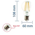 LED-Filamentlampe, A60, 7 W/1521 lm, E27-Sockel, 3000 K – Klasse A
