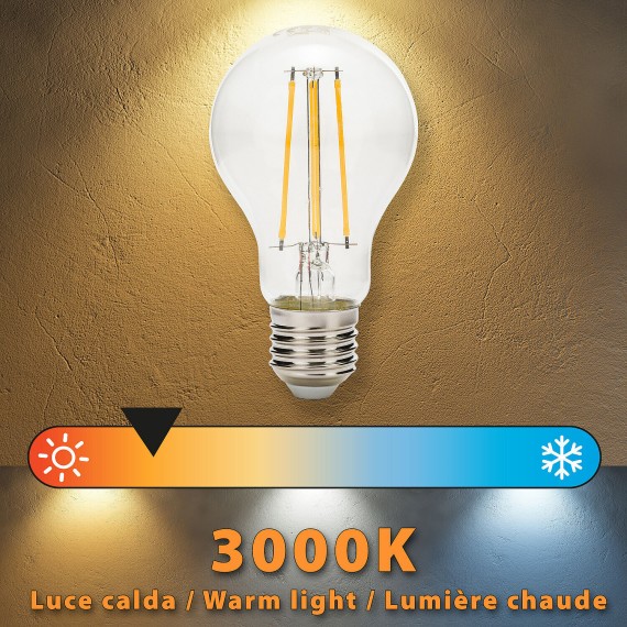 LED-Filamentlampe, A60, 7 W/1521 lm,...