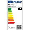 LED Filament Bulb, Drop A60, 7W/1521lm, E27 Base, 4000K - CLASS A