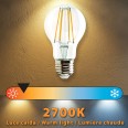LED Filament Bulb, Drop A60, 7W/806lm, E27 Base, 2700K