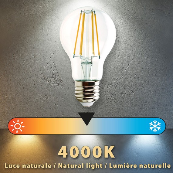 LED Filament Bulb, Drop A60, 7W/806lm, E27...