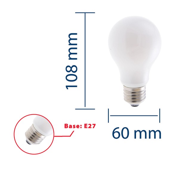 Opal LED filament bulb, A60 standard, 7W /...