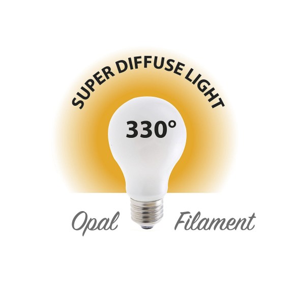 Opal LED filament bulb, A60 standard, 7W /...