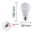 SMD LED bulb, A60 drop, 9W/806lm, E27 base, 4000K