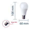 SMD LED bulb, A60 drop, 9W/806lm, B22 base (France), 4000K