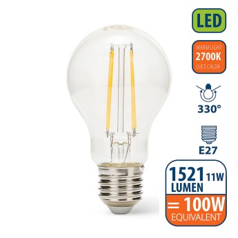 Ampoule LED à filament, culot E27, 11 W / 1521 lm, 2700 K 2