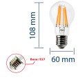 LED-Filamentlampe, A60, 11 W/1521 lm, E27-Sockel, 2700 K