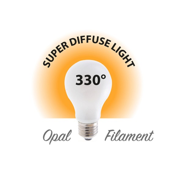 Opal Filament LED Bulb, Drop A60, 12W/1500lm,...