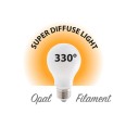 Opal Filament LED Bulb, Drop A60, 12W/1500lm, E27 Base, 4000K