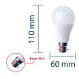 SMD LED bulb, A60 drop, 12W/1055lm, B22 base (France), 4000K