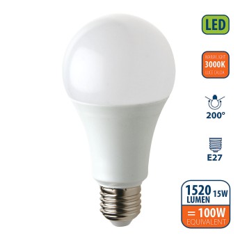 SMD-LED-Lampe, A60-Sockel, 15 W/1520 lm, E27-Fassung, 3000 K 2